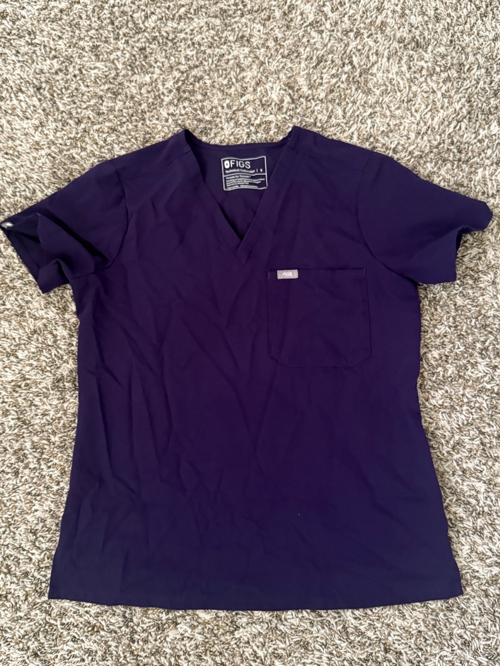 Figs Women's Purple Jam Scrub Set Catarina One Pocket Top & Isabella Wide Leg